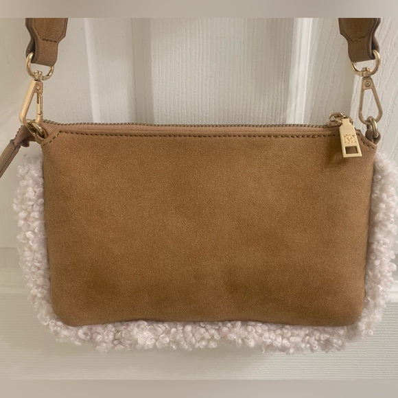 Badgley Mischka faux suede Sherpa crossbody NWOT - Picture 3 of 9
